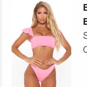 NWT fashion nova/bikini lab pink suit S